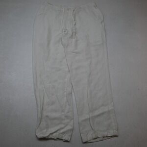 Cubavera Mx29 White Linen Drawstring Relaxed Wedding Beach Mens Pants